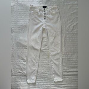JUST USA Woman’s Cream Button-Fly Jeans